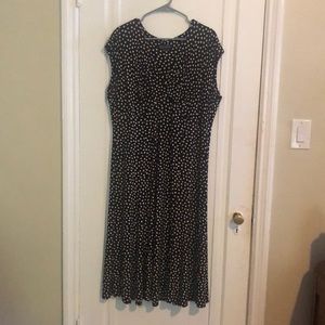 Jones New York black and white polka dot dress